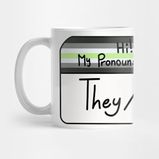 Hi my pronouns are - they he - agender pride Mug